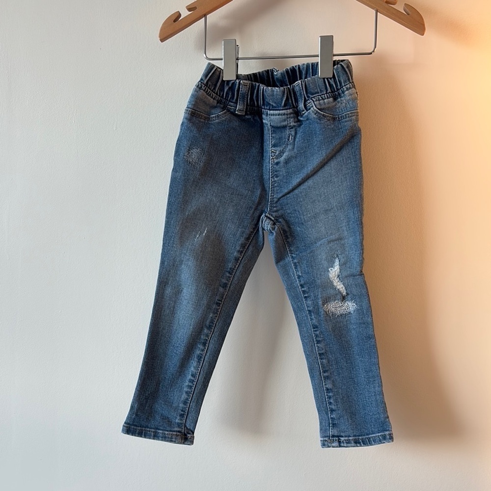 GAP Blue Slim Fit Jeans with Distressed Details